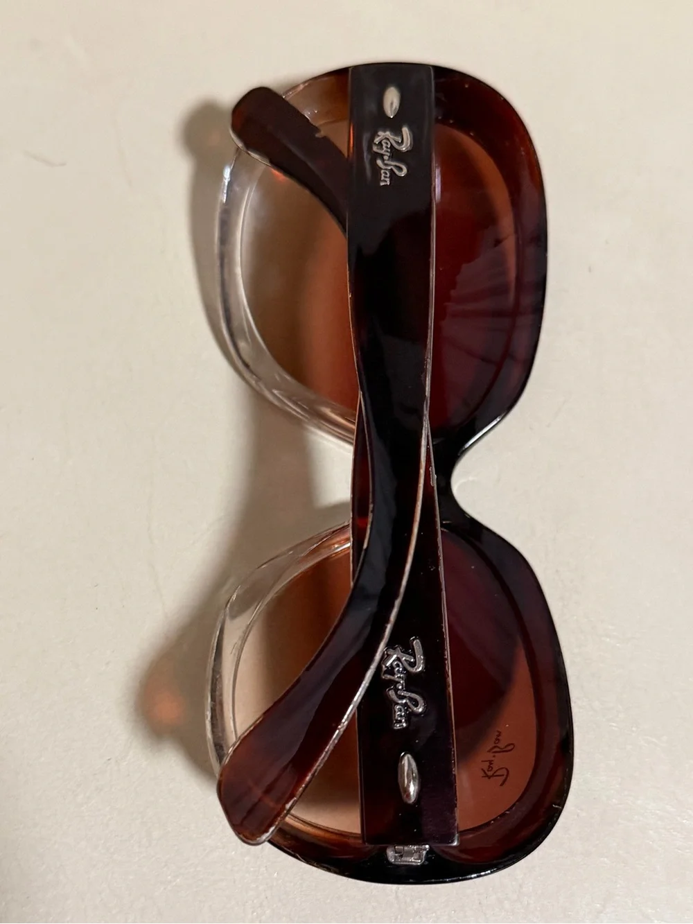 Ray-Ban Women's Brown-to-Clear Gradient Oversized Sunglasses